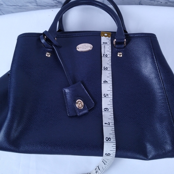 Vintage Authentic Coach Navy Handbag Medium Size - Picture 12 of 12